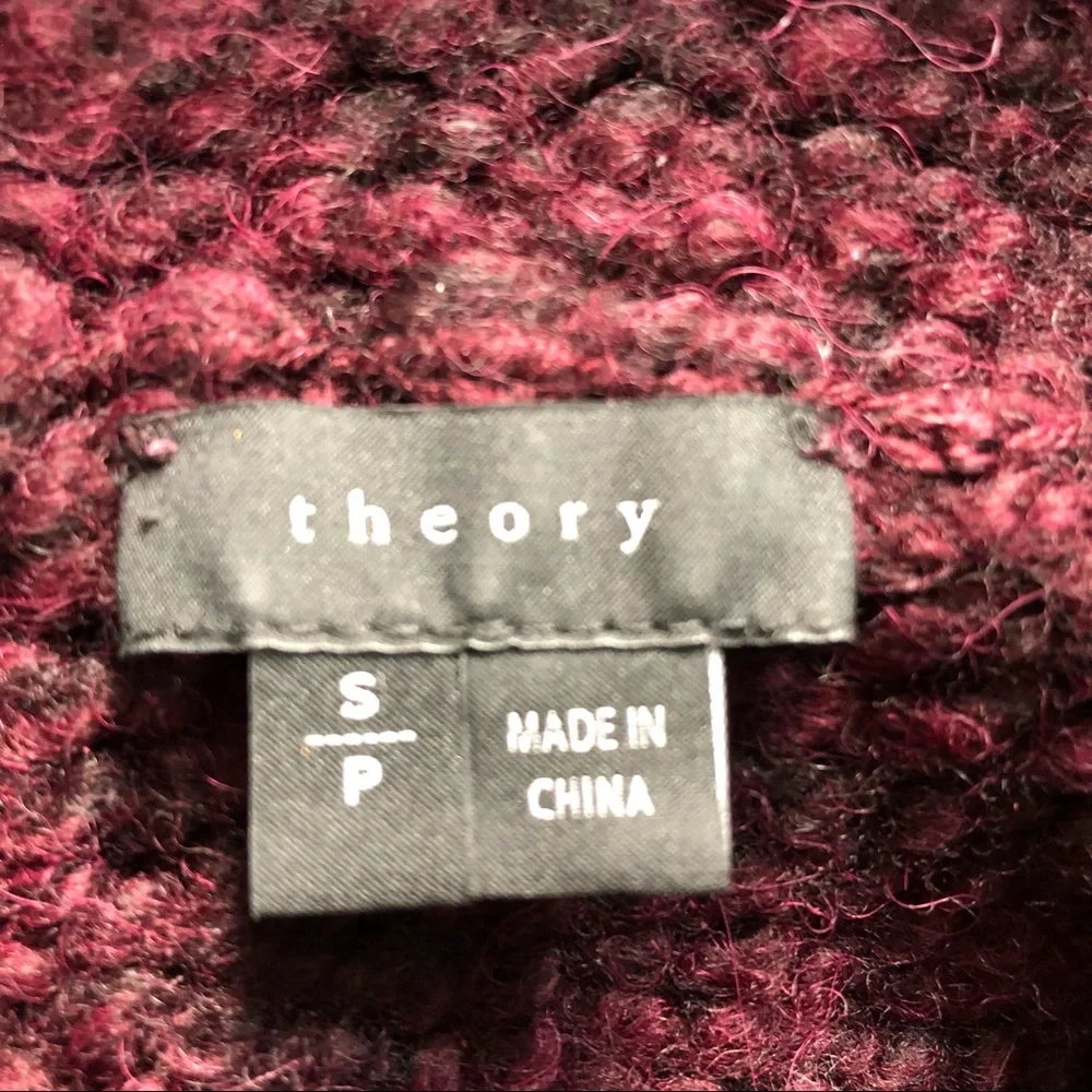 THEORY WOMENS ALPACA SWEATER BURGUNDY WINE S - Picture 15 of 15